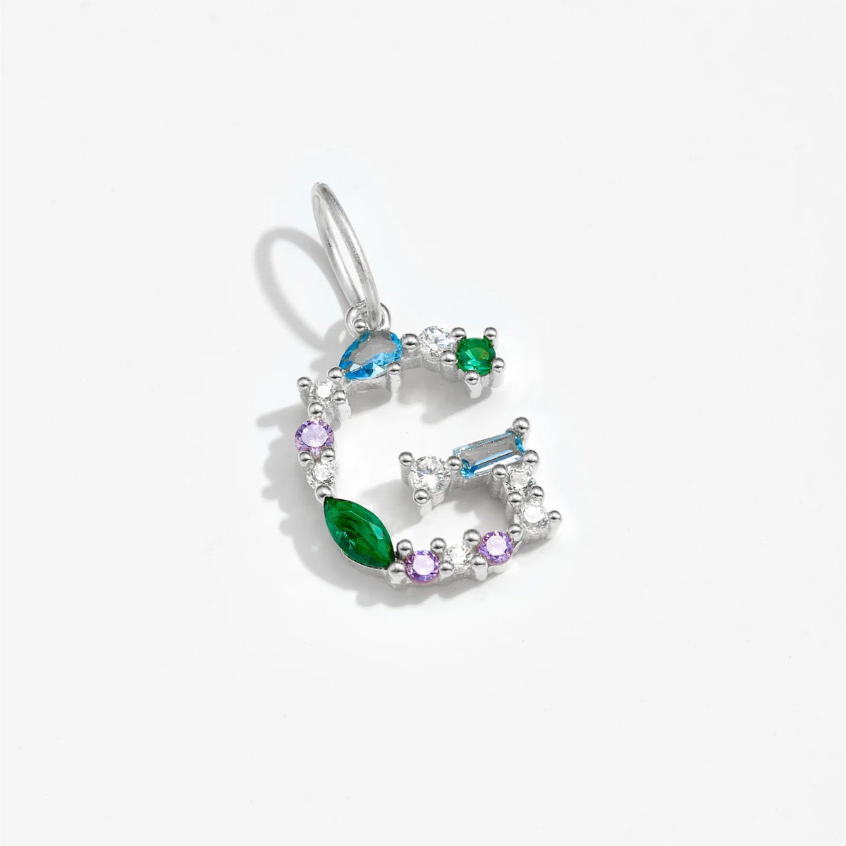 Multicolor Crystal Initial Drop Earrings