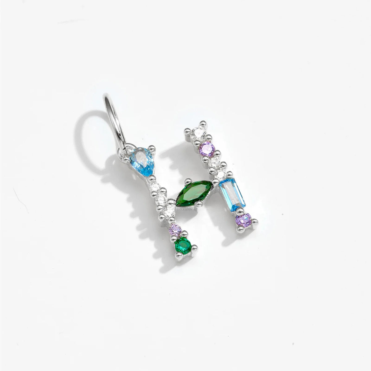 Multicolor Crystal Initial Drop Earrings