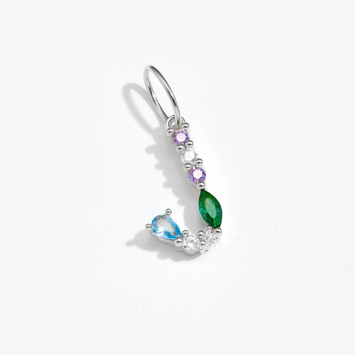 Multicolor Crystal Initial Drop Earrings