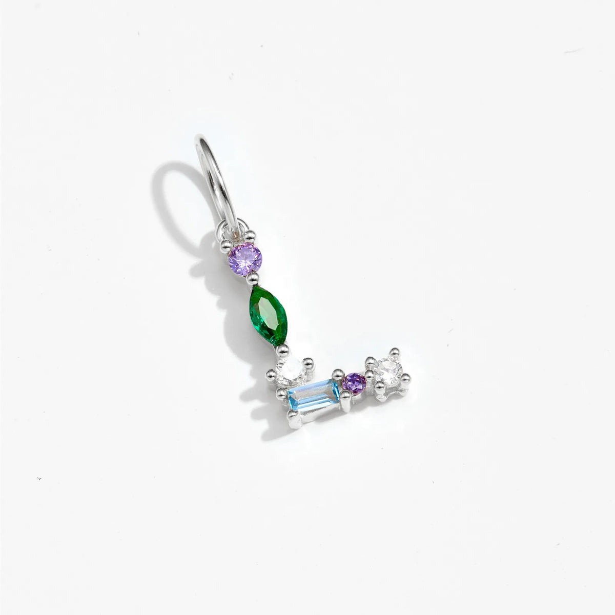 Multicolor Crystal Initial Drop Earrings