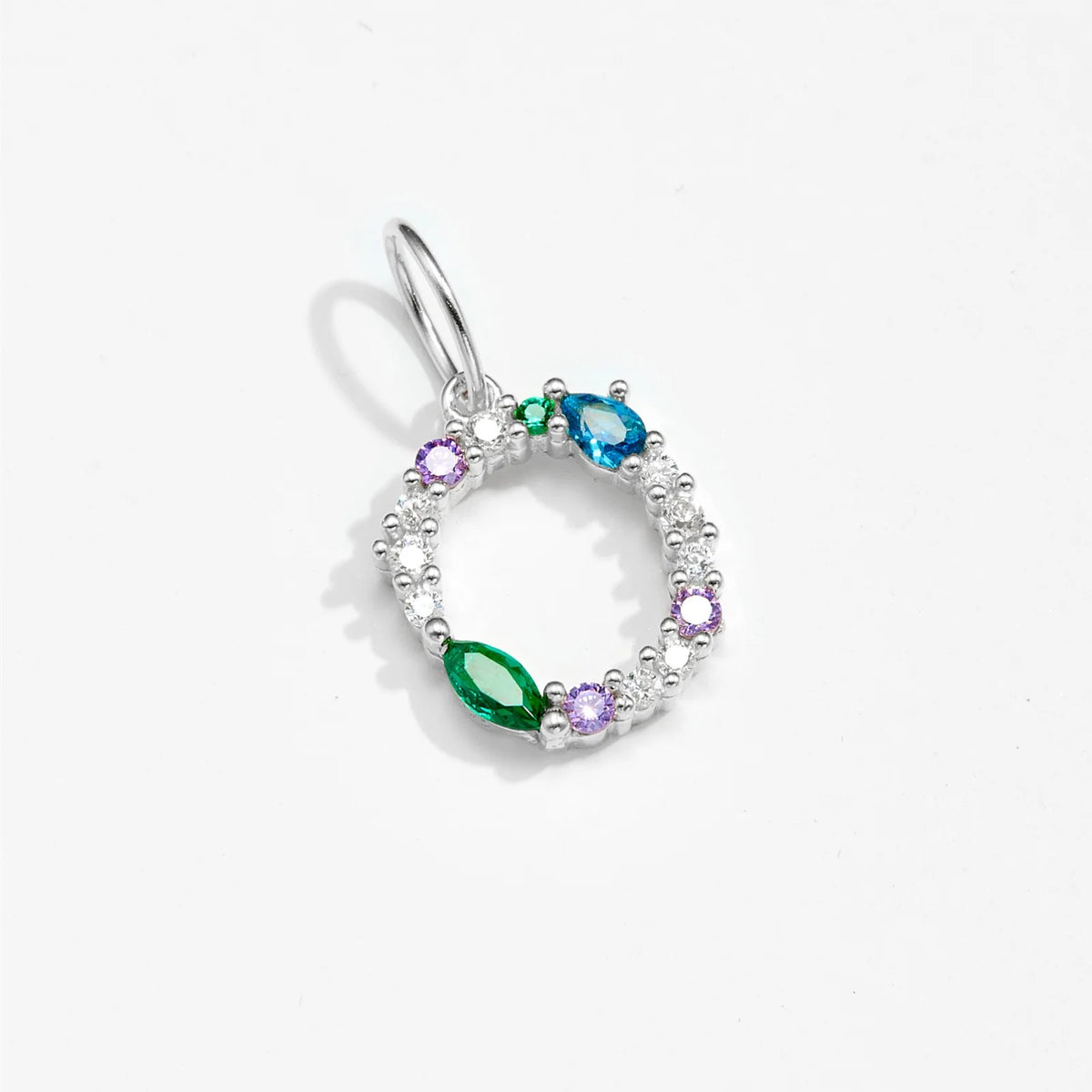 Multicolor Crystal Initial Drop Earrings