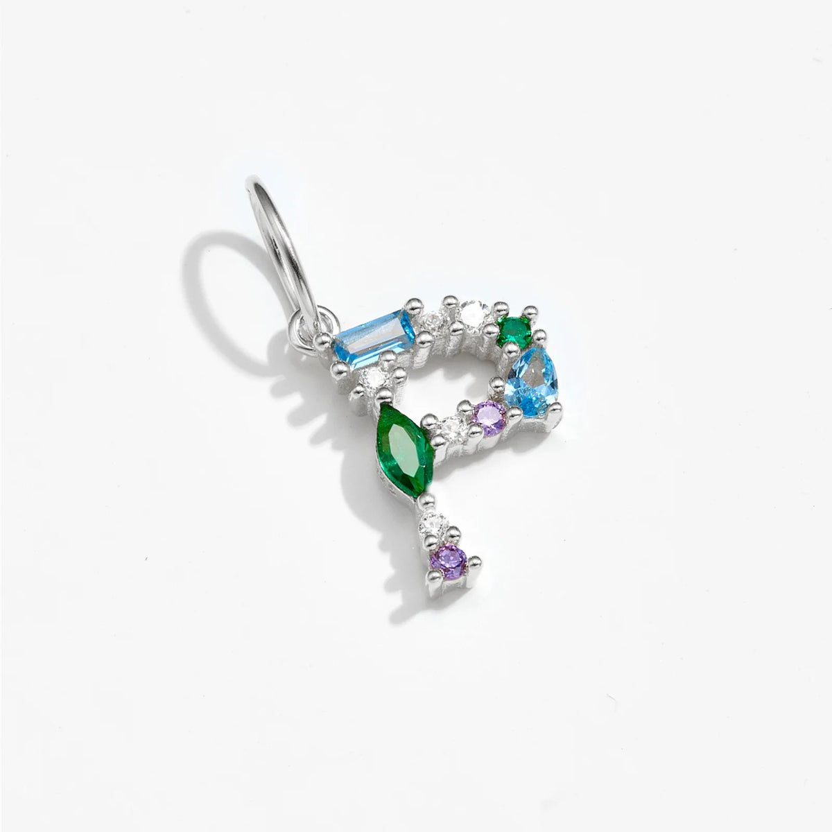 Multicolor Crystal Initial Drop Earrings