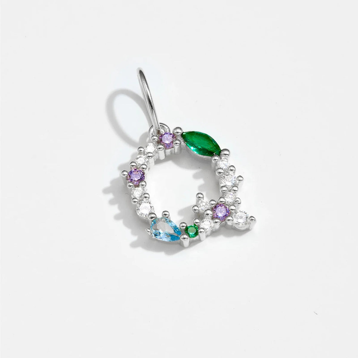 Multicolor Crystal Initial Drop Earrings
