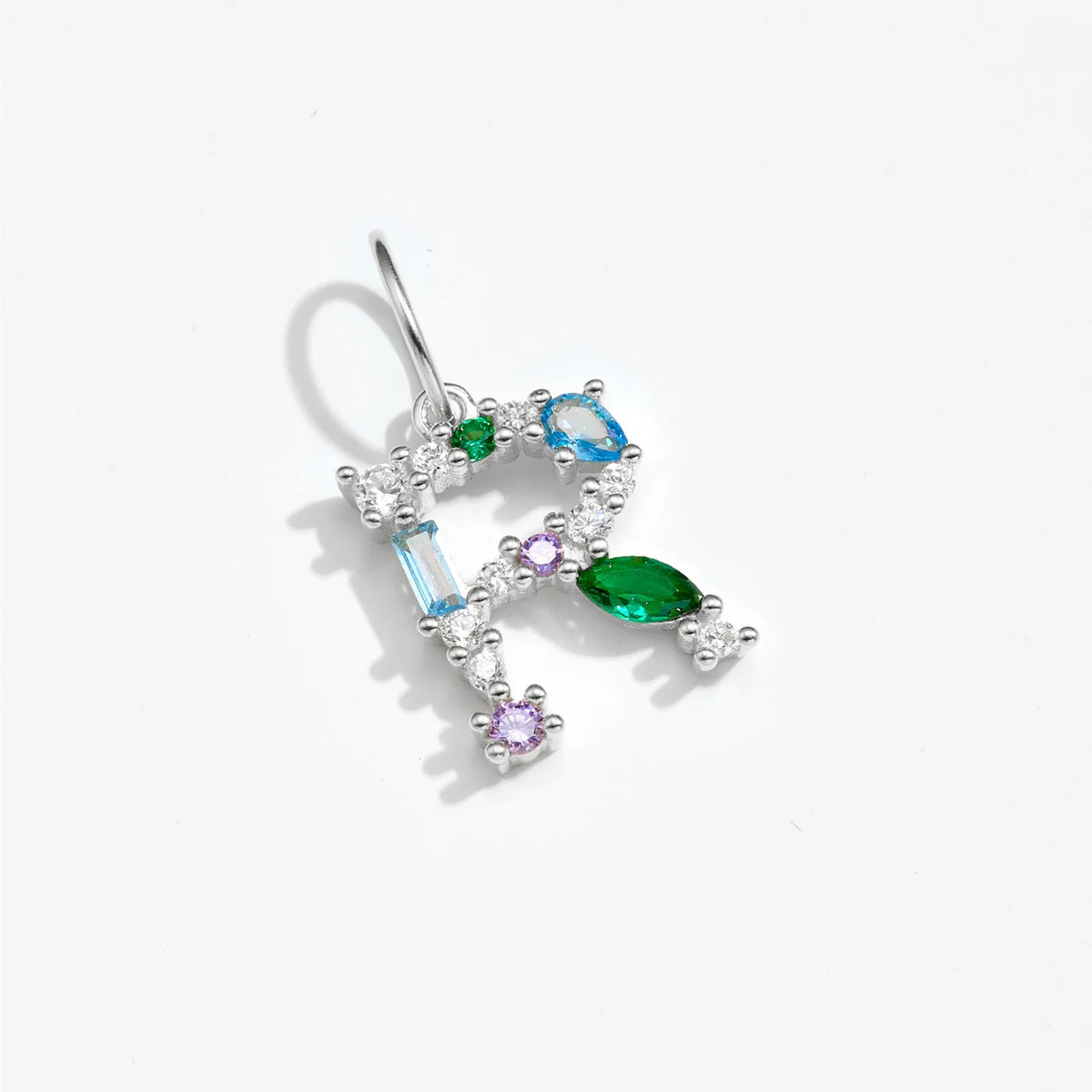 Multicolor Crystal Initial Drop Earrings
