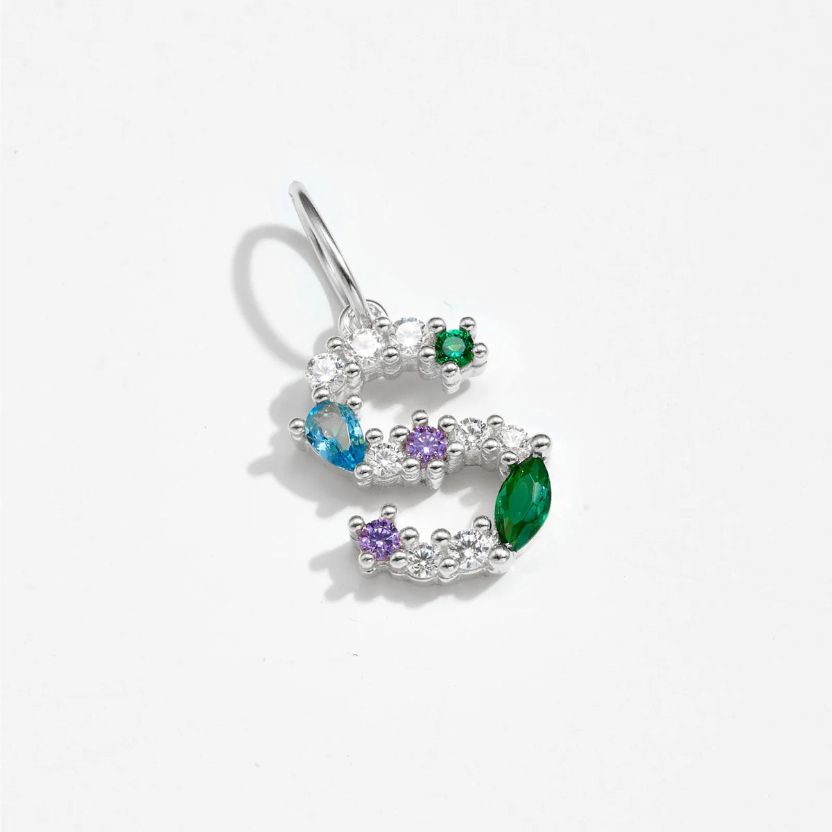 Multicolor Crystal Initial Drop Earrings