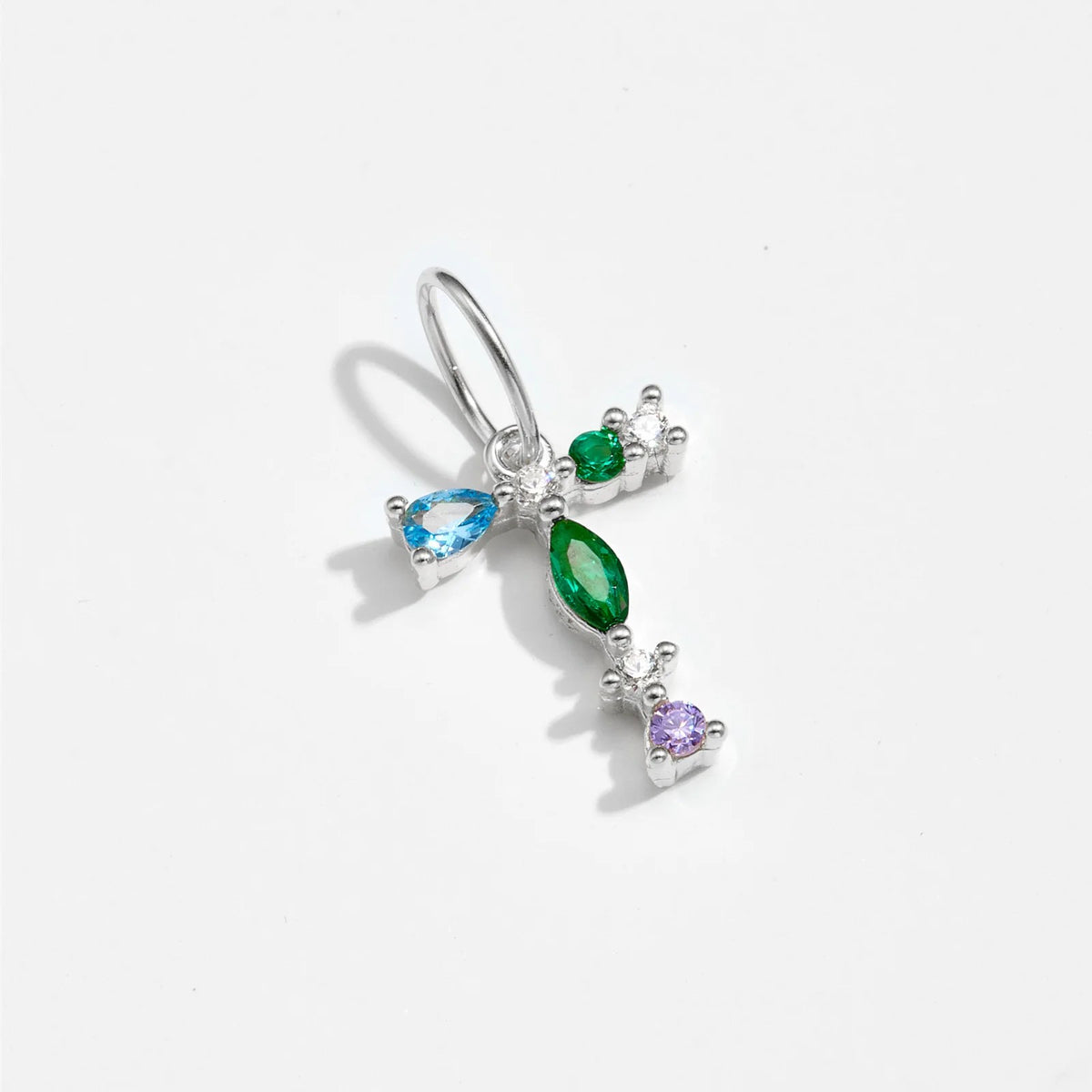 Multicolor Crystal Initial Drop Earrings