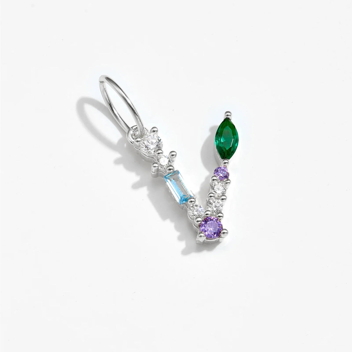 Multicolor Crystal Initial Drop Earrings