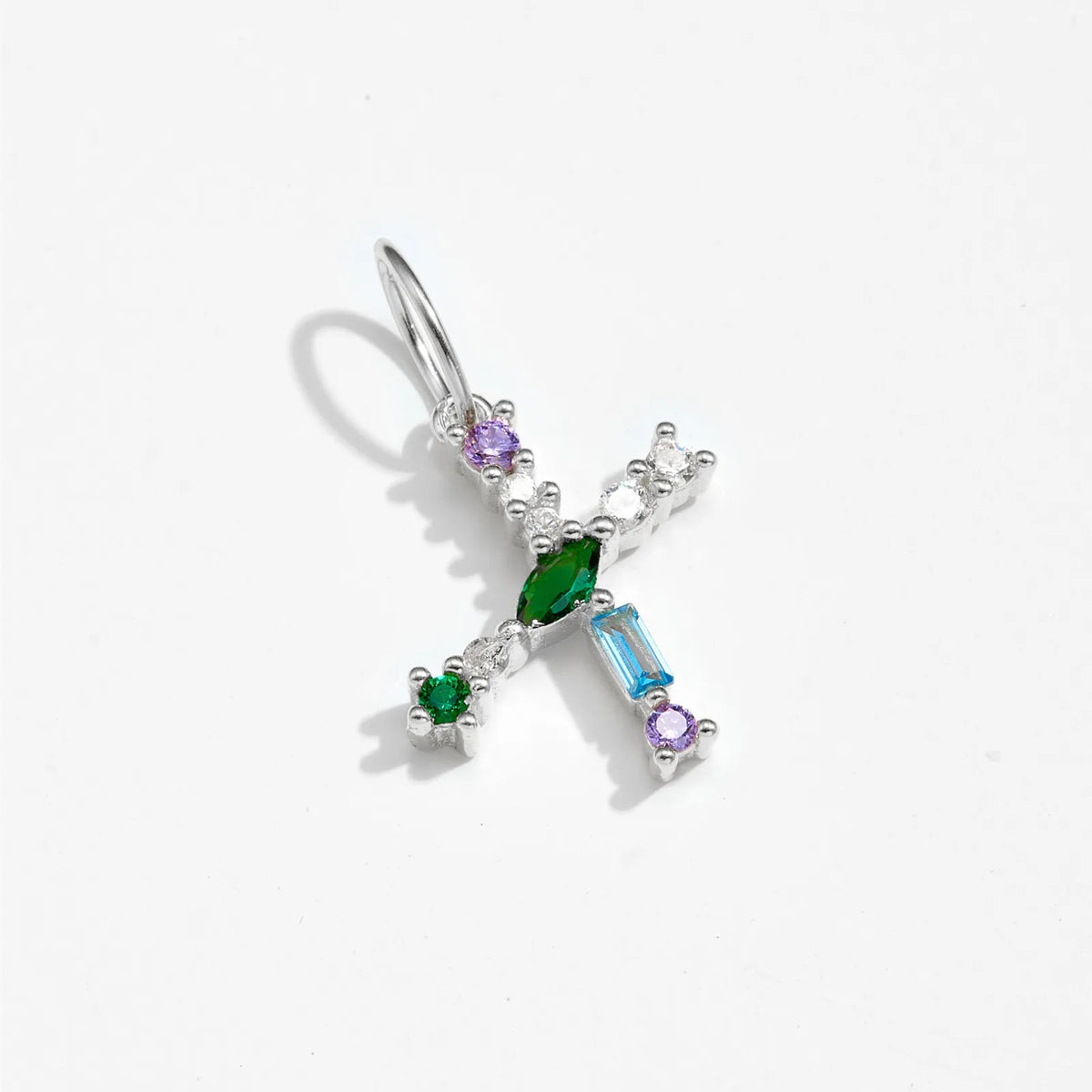 Multicolor Crystal Initial Drop Earrings