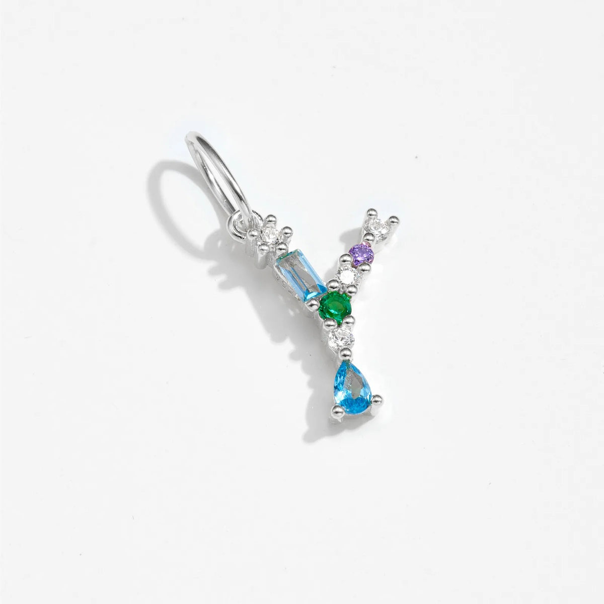 Multicolor Crystal Initial Drop Earrings