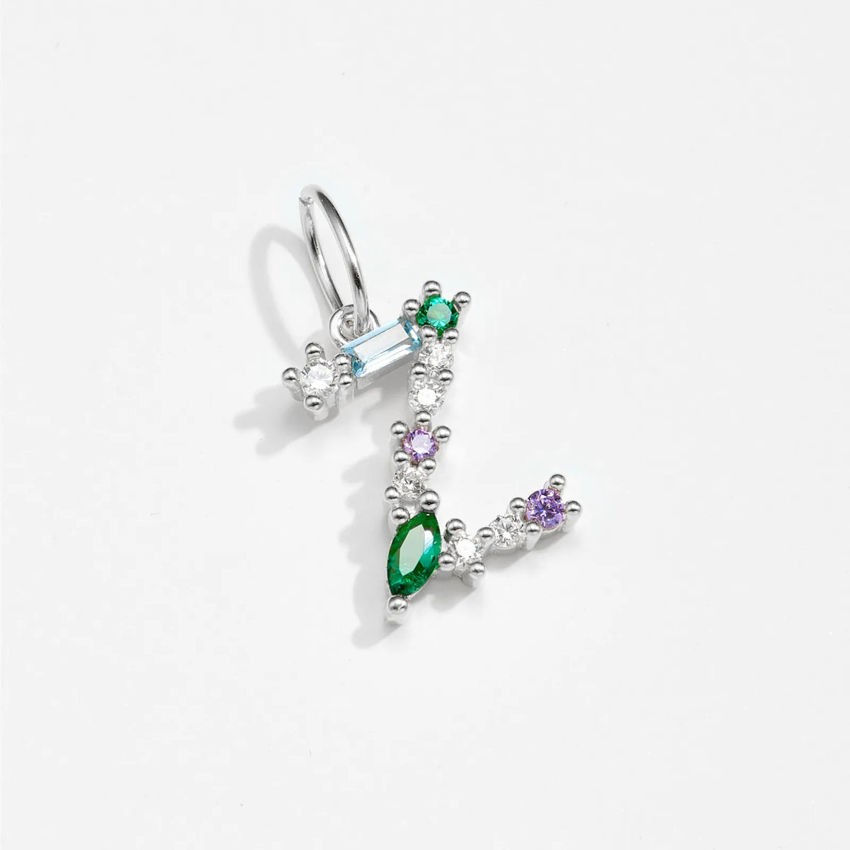Multicolor Crystal Initial Drop Earrings
