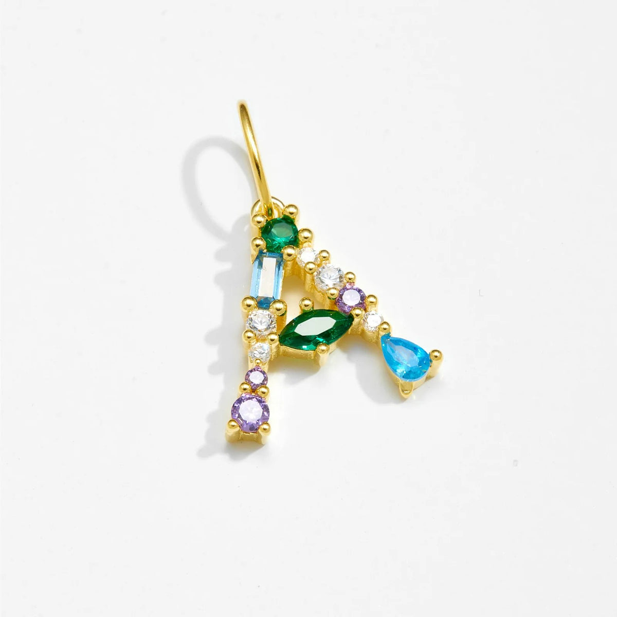 Multicolor Crystal Initial Drop Earrings