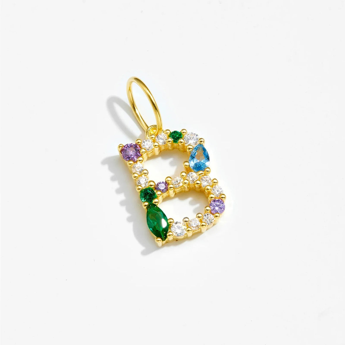 Multicolor Crystal Initial Drop Earrings