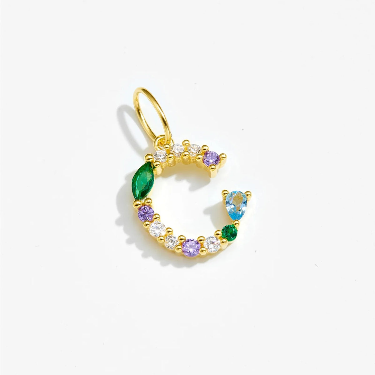 Multicolor Crystal Initial Drop Earrings