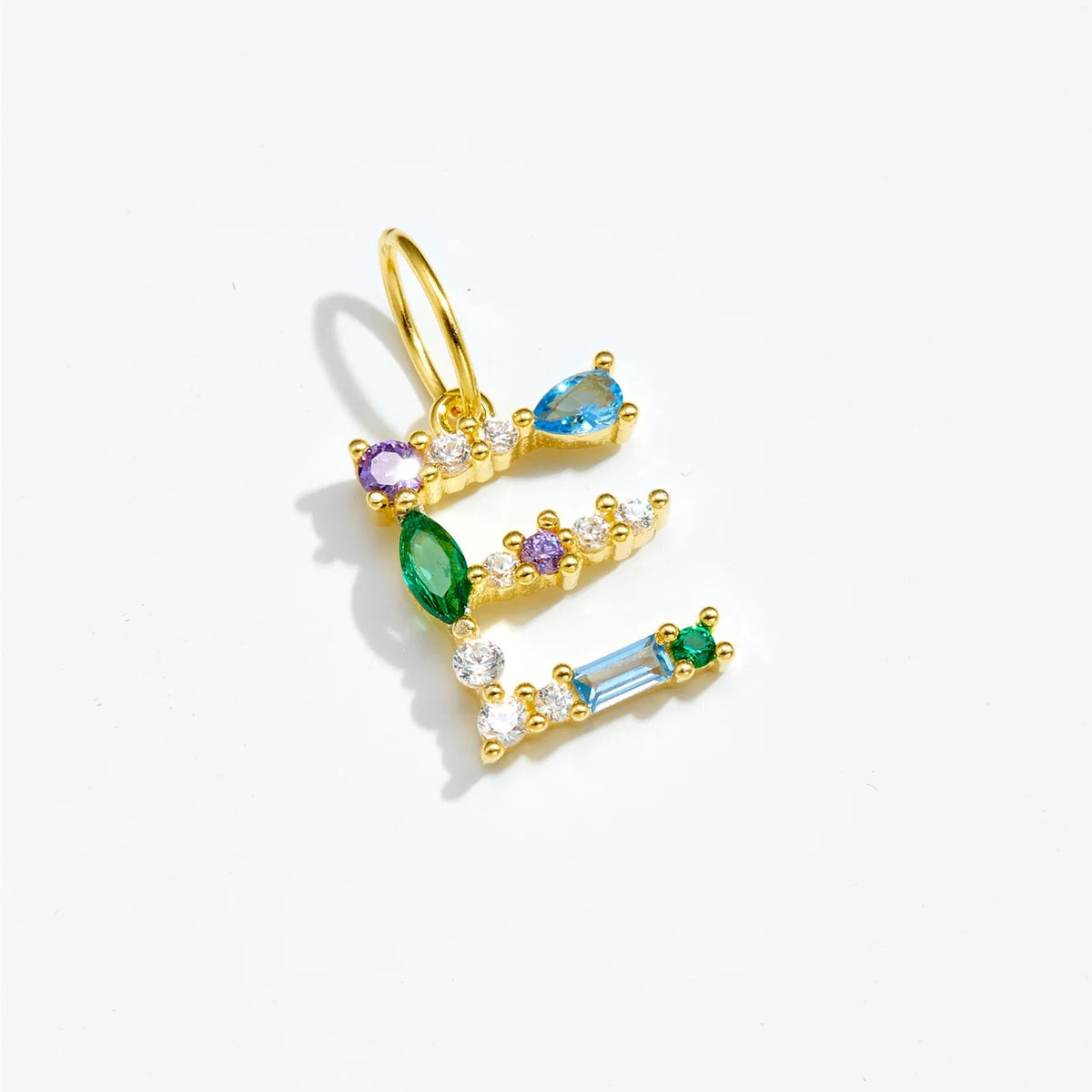 Multicolor Crystal Initial Drop Earrings