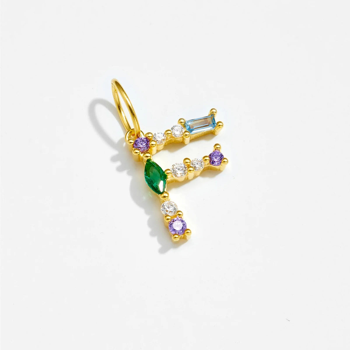 Multicolor Crystal Initial Drop Earrings
