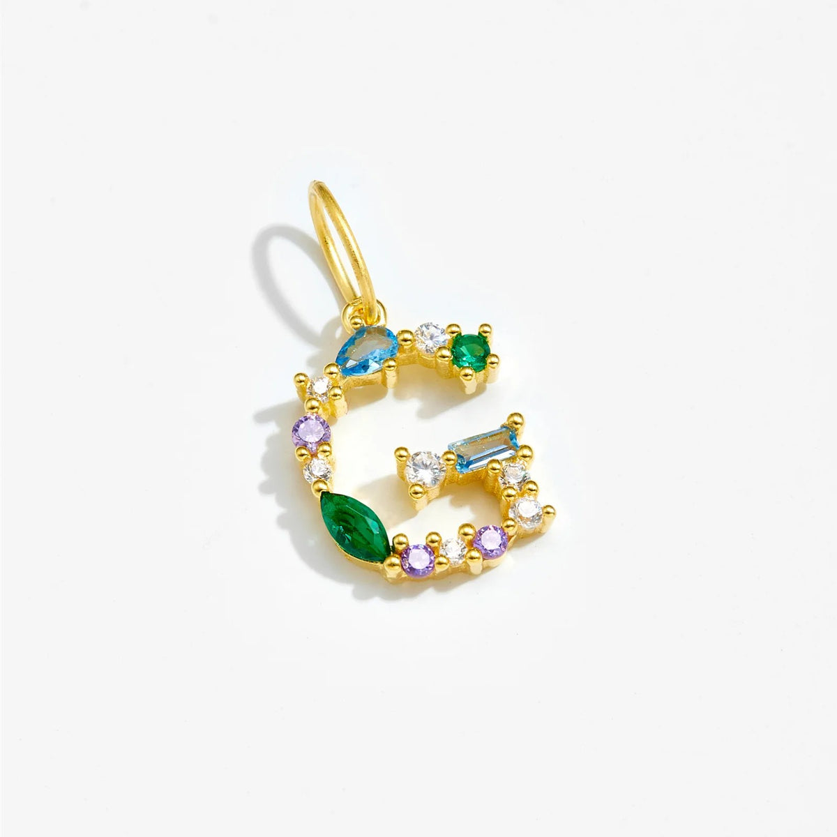 Multicolor Crystal Initial Drop Earrings