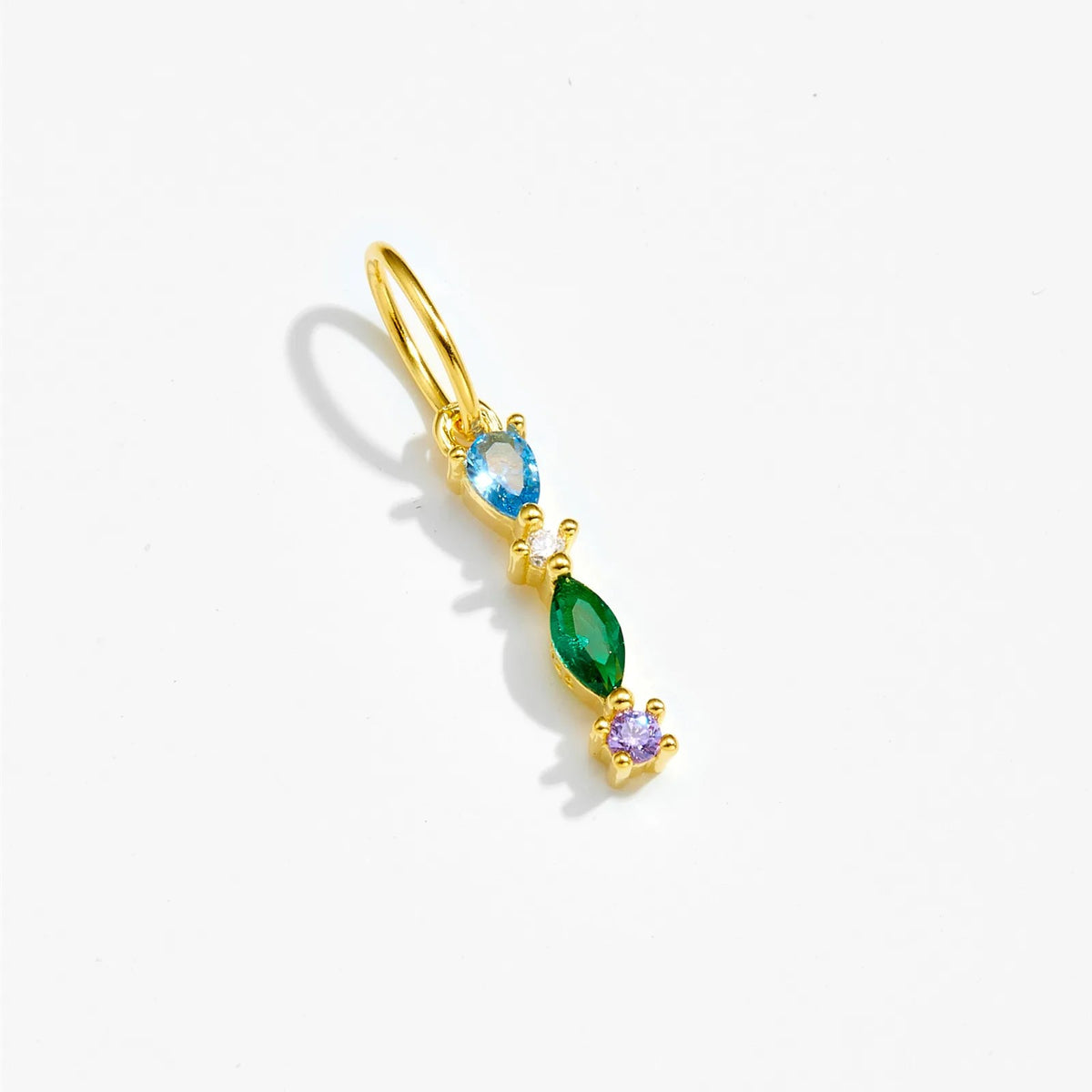 Multicolor Crystal Initial Drop Earrings