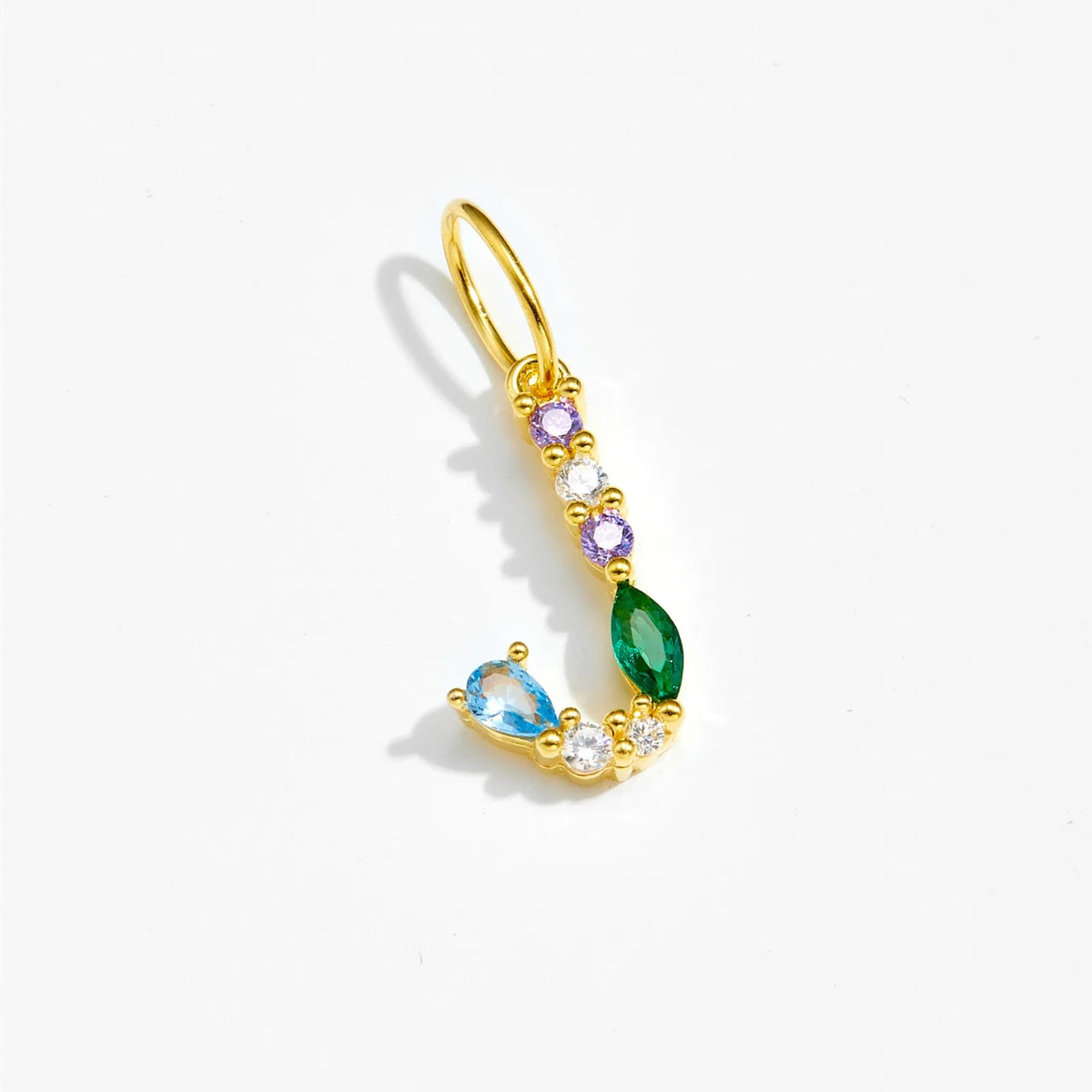 Multicolor Crystal Initial Drop Earrings