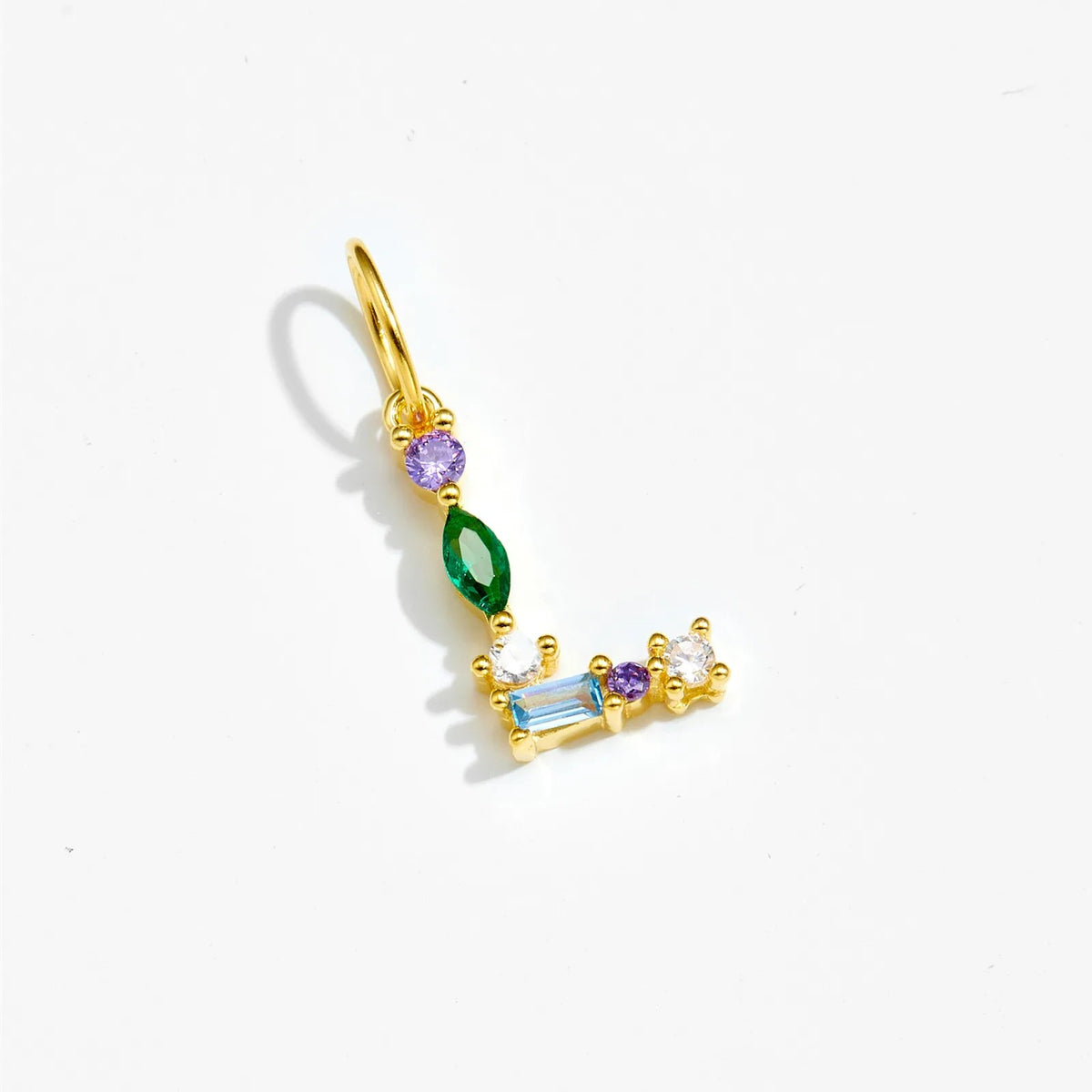 Multicolor Crystal Initial Drop Earrings