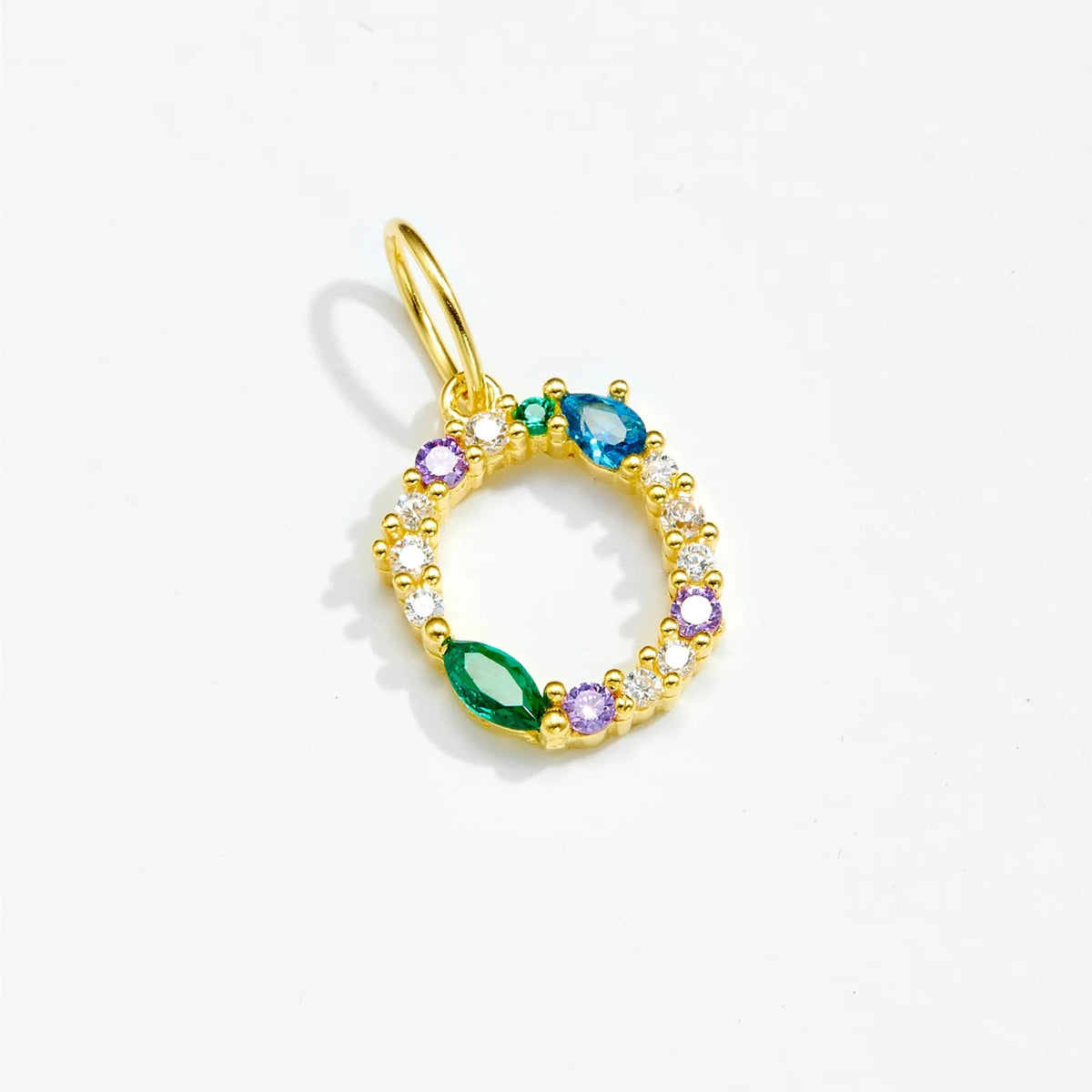 Multicolor Crystal Initial Drop Earrings