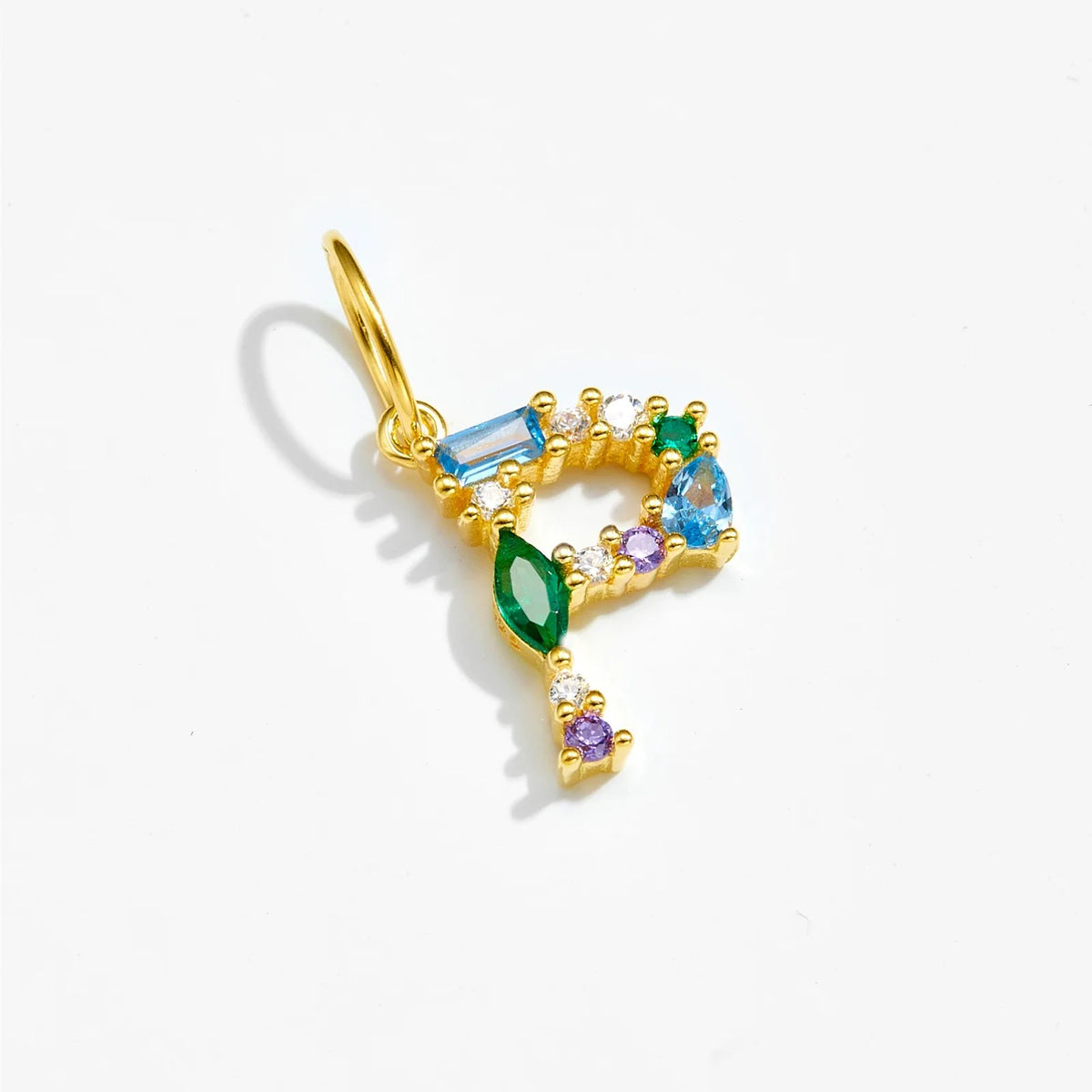 Multicolor Crystal Initial Drop Earrings