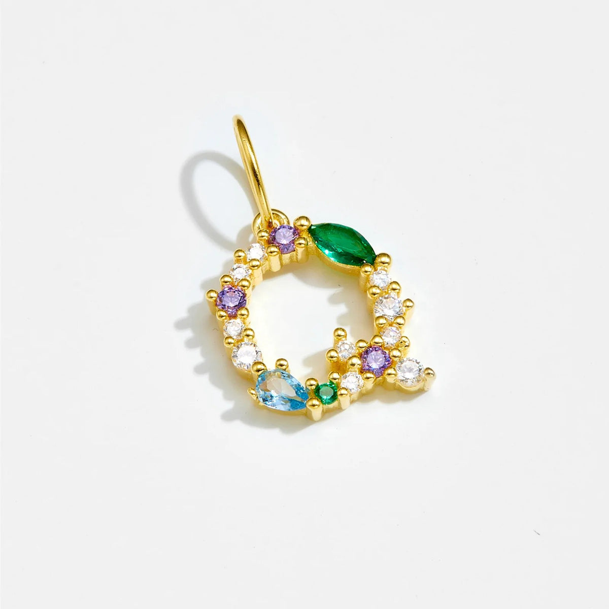 Multicolor Crystal Initial Drop Earrings