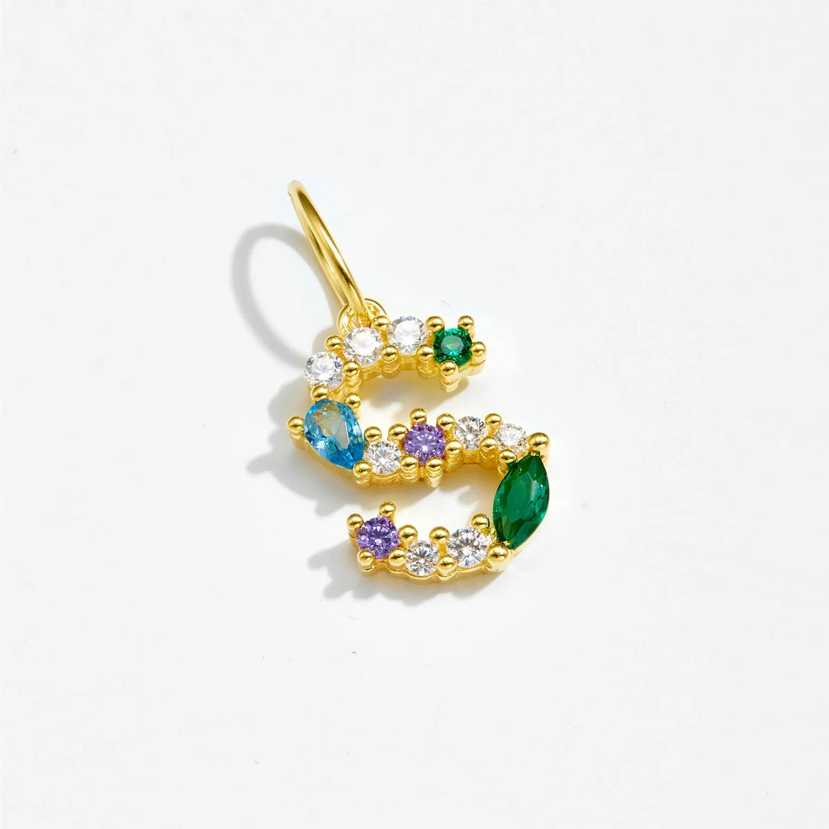 Multicolor Crystal Initial Drop Earrings