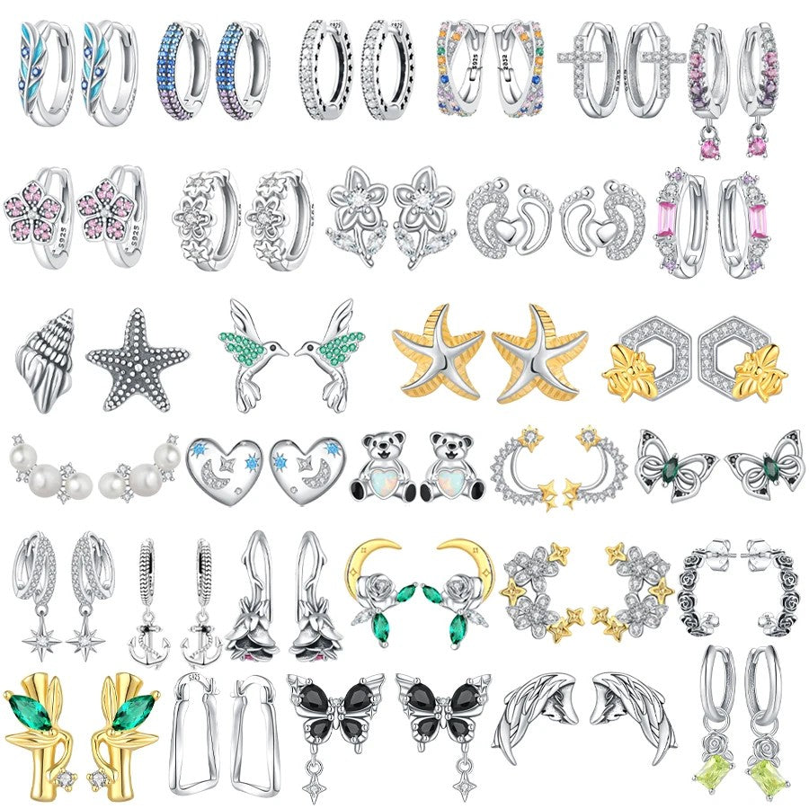 Assorted Charm Hoop Earrings Set