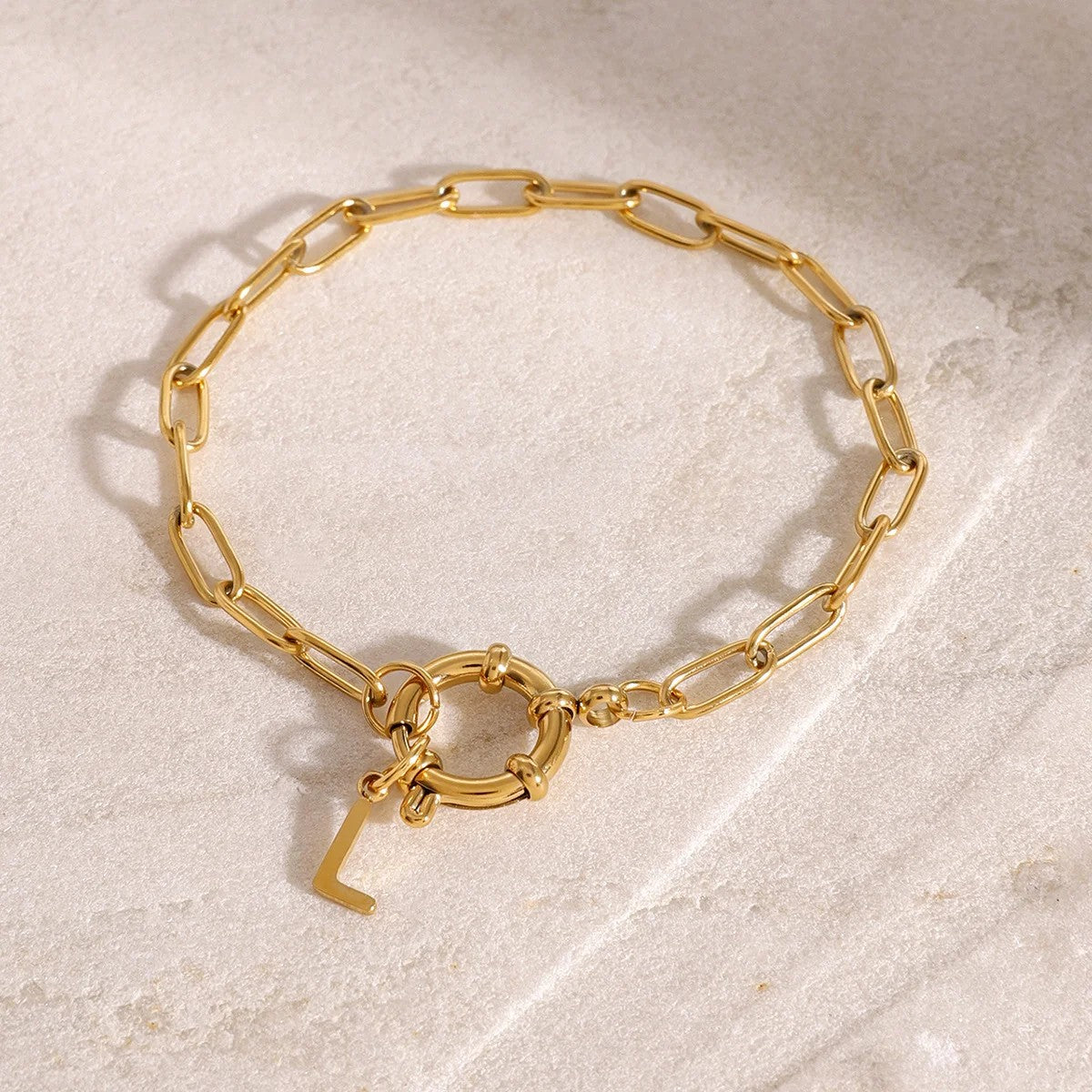 Letter L Link Bracelet