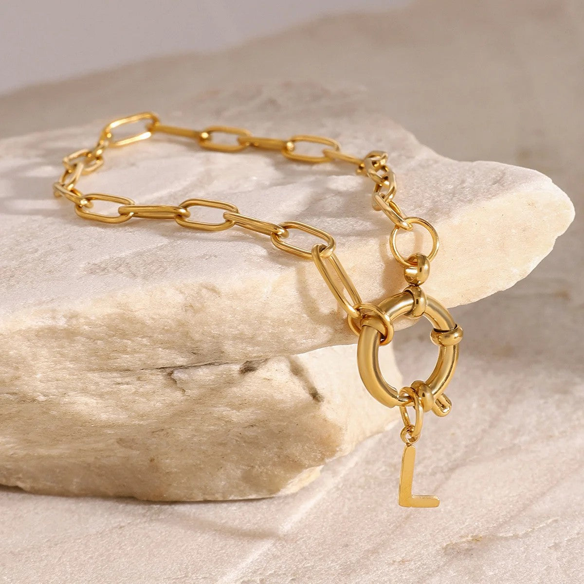 Letter L Link Bracelet