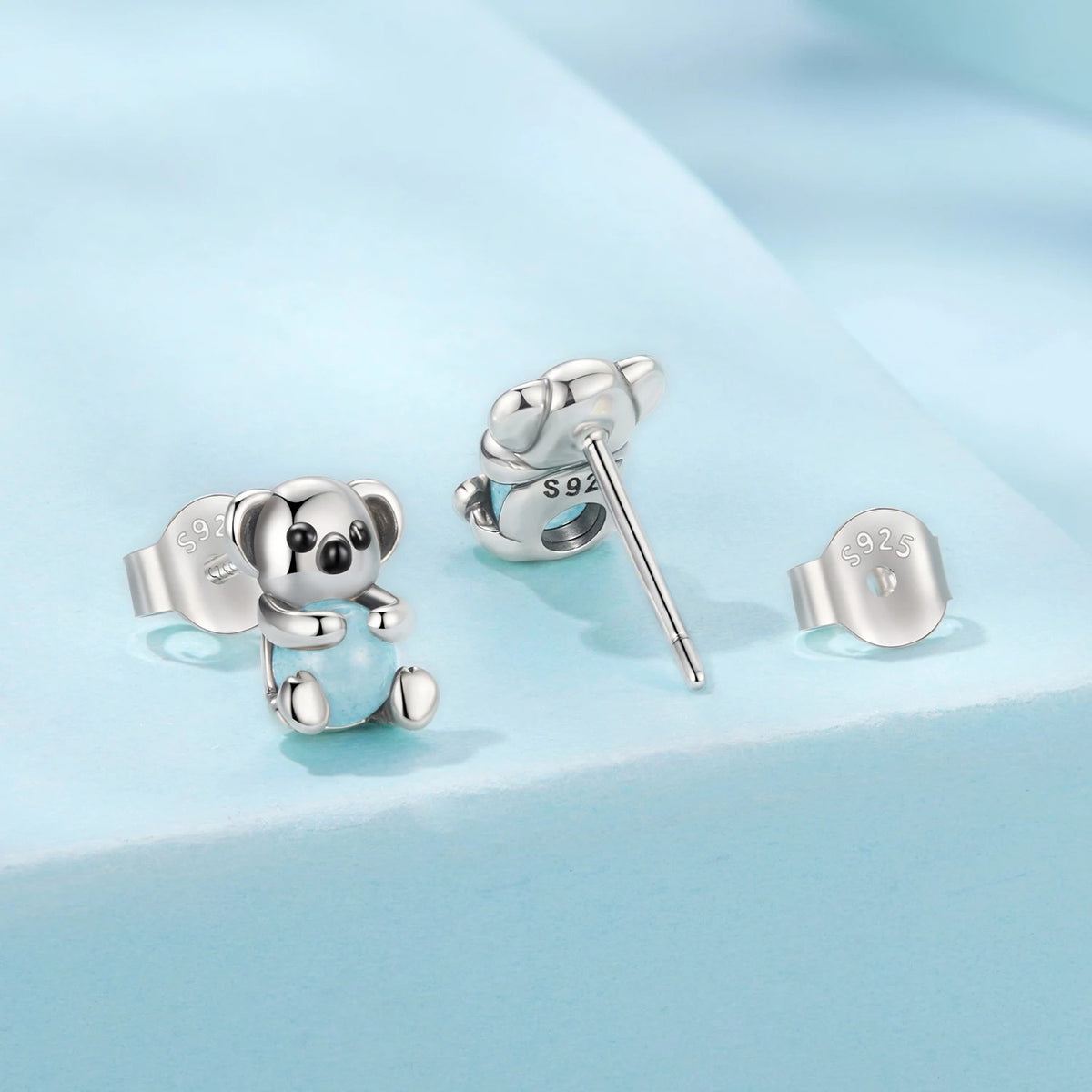 Koala Jade Stud Earrings