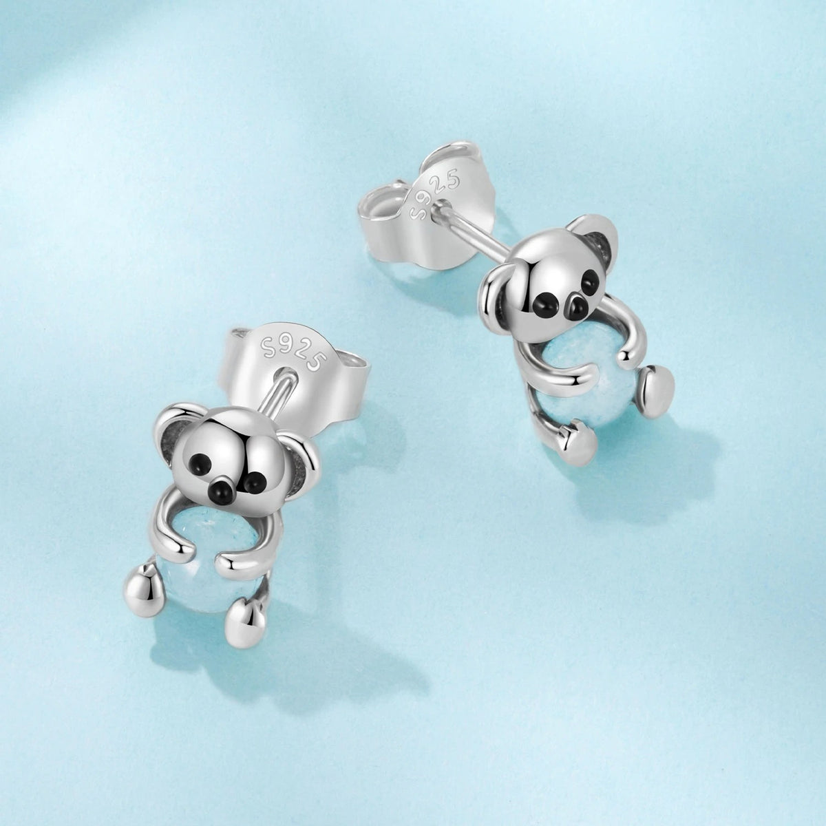 Koala Jade Stud Earrings