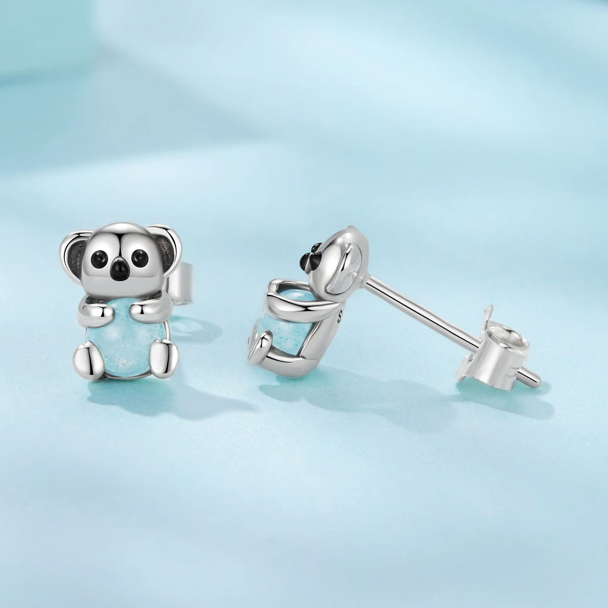 Koala Jade Stud Earrings