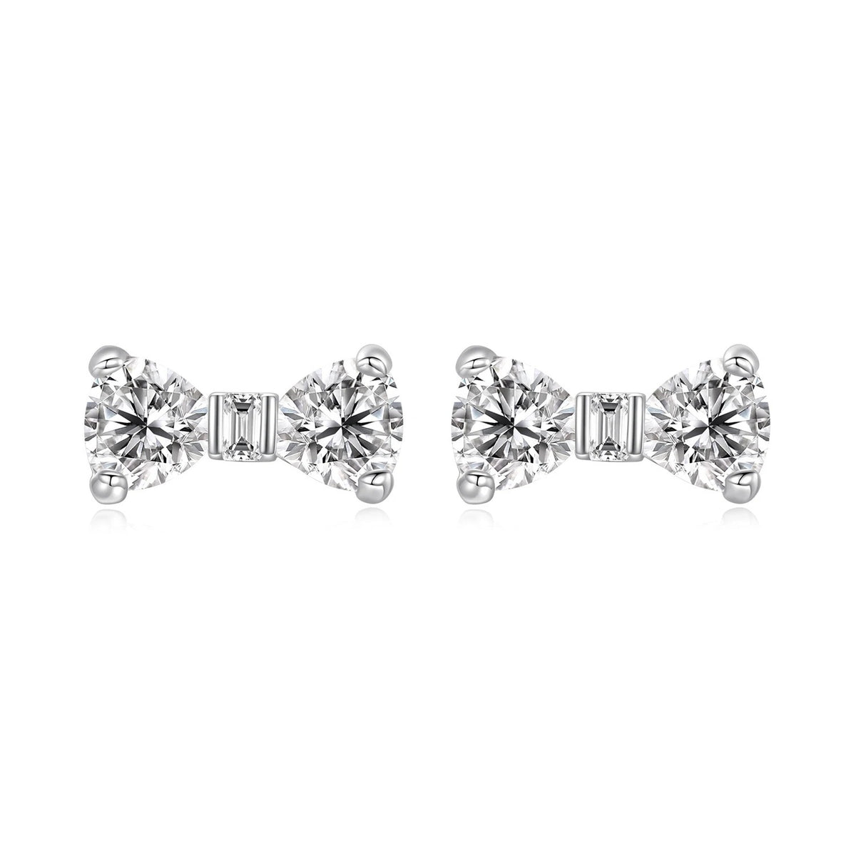 Crystal Bow Tie Stud Earrings