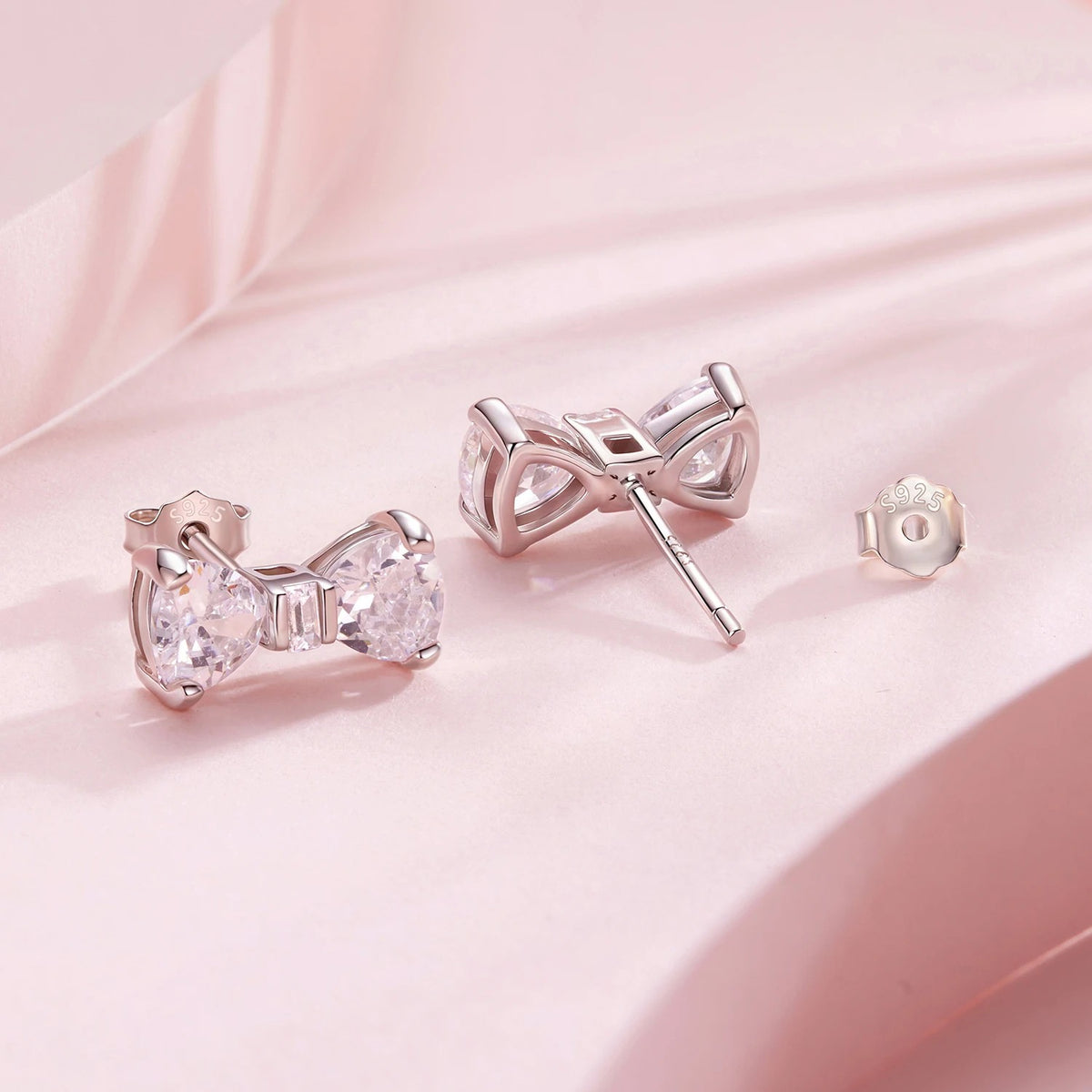 Crystal Bow Tie Stud Earrings