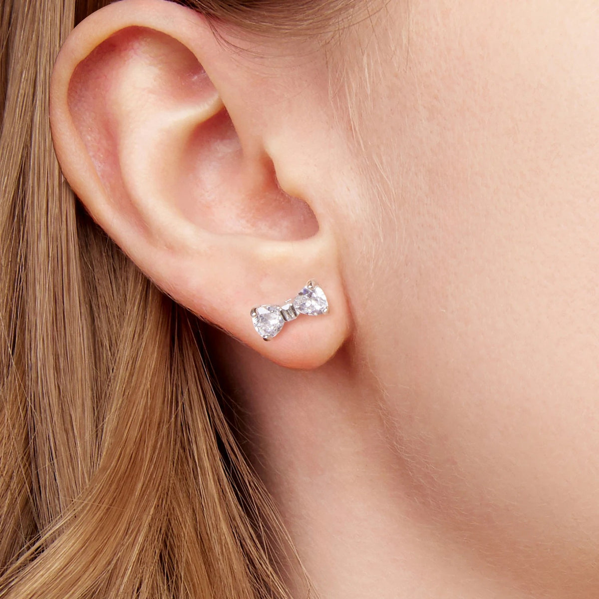 Crystal Bow Tie Stud Earrings