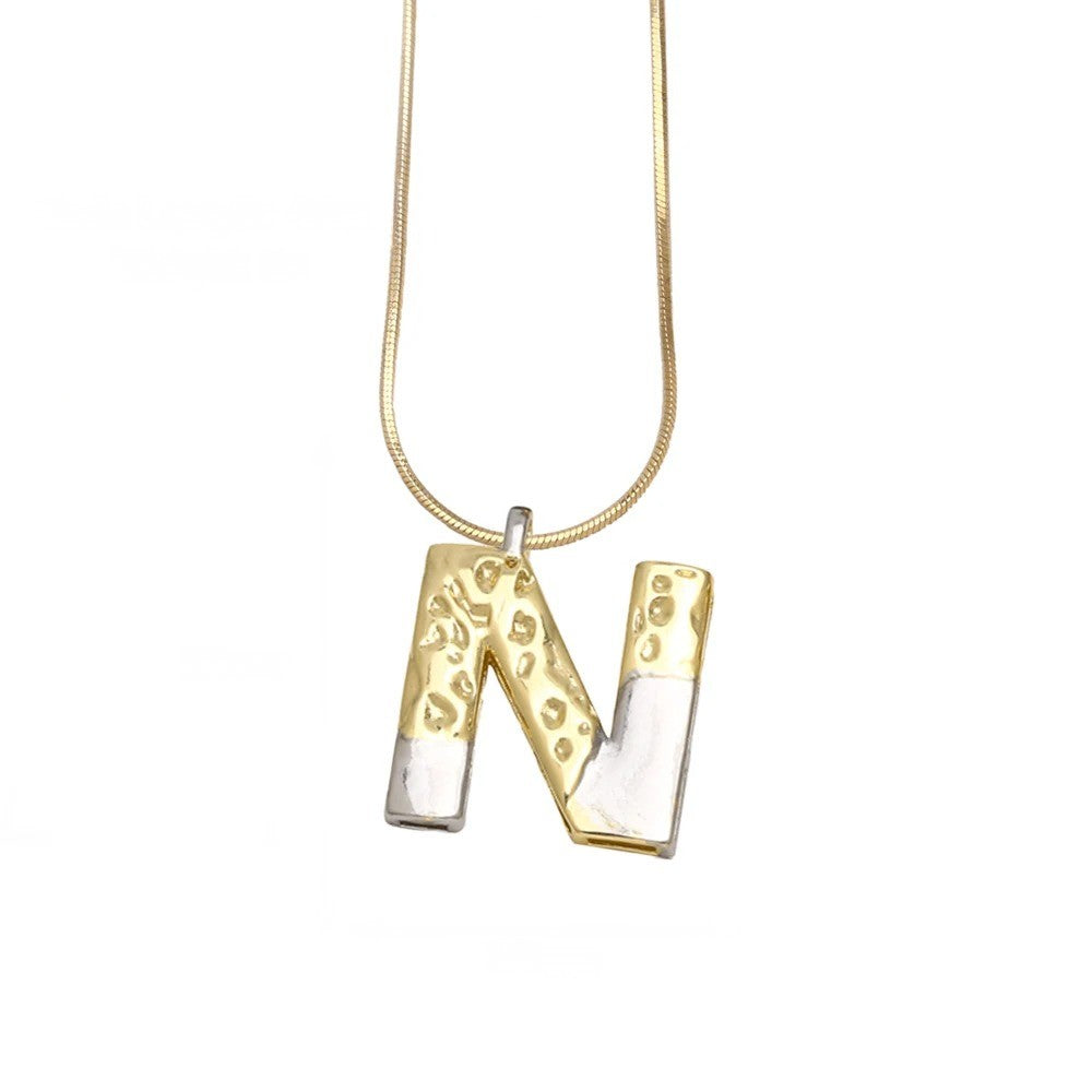 Two-Tone Bubble Initial Necklace