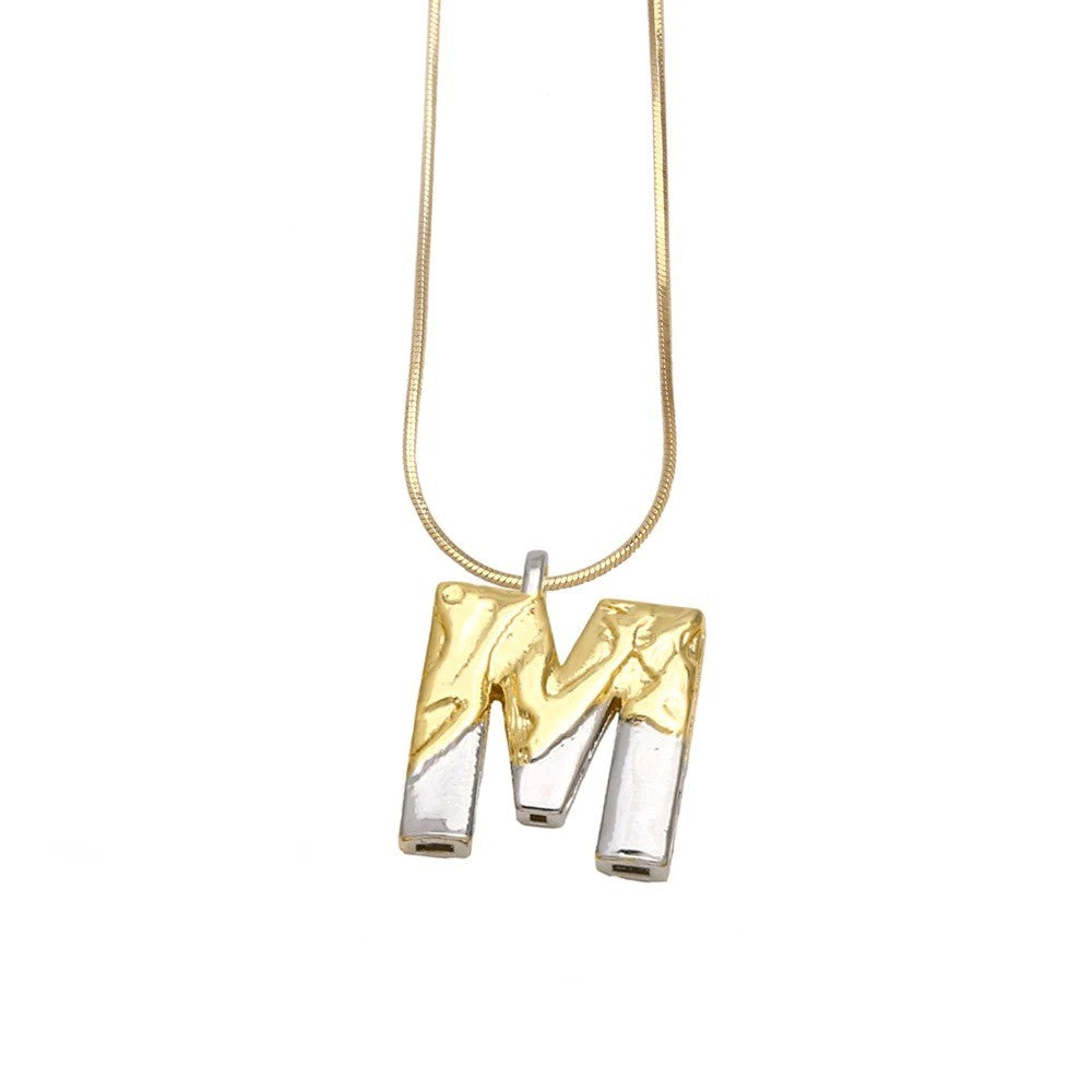 Two-Tone Bubble Initial Necklace
