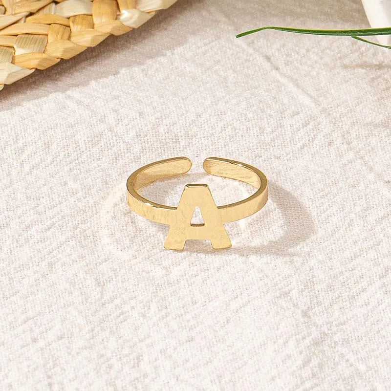 Letter Open Band Ring