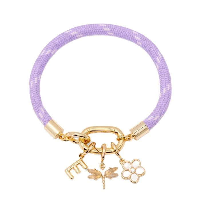 Lavender Rope Charm Bracelet