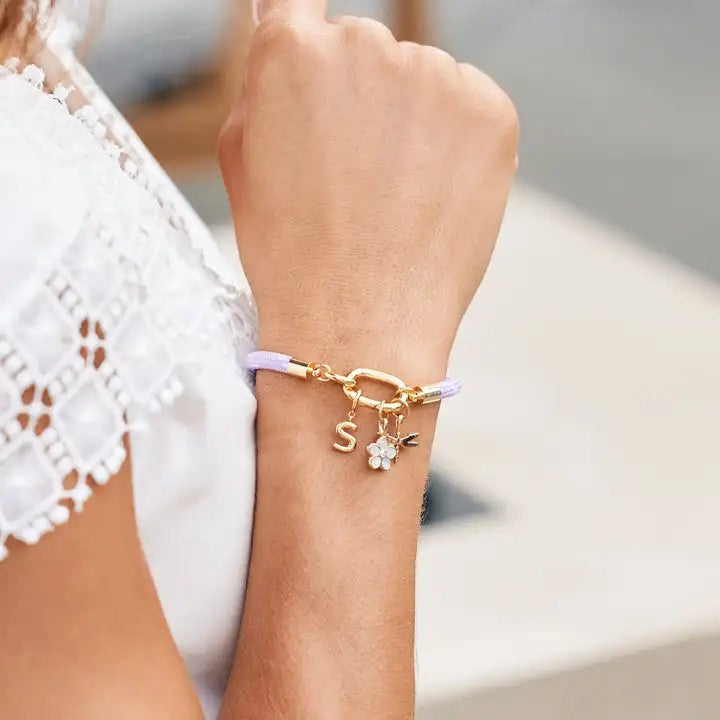 Lavender Rope Charm Bracelet