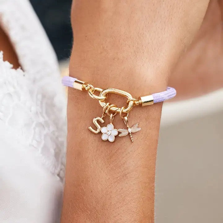 Lavender Rope Charm Bracelet
