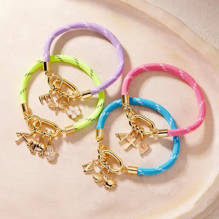 Lavender Rope Charm Bracelet
