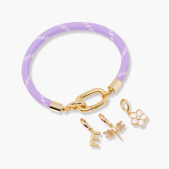 Lavender Rope Charm Bracelet