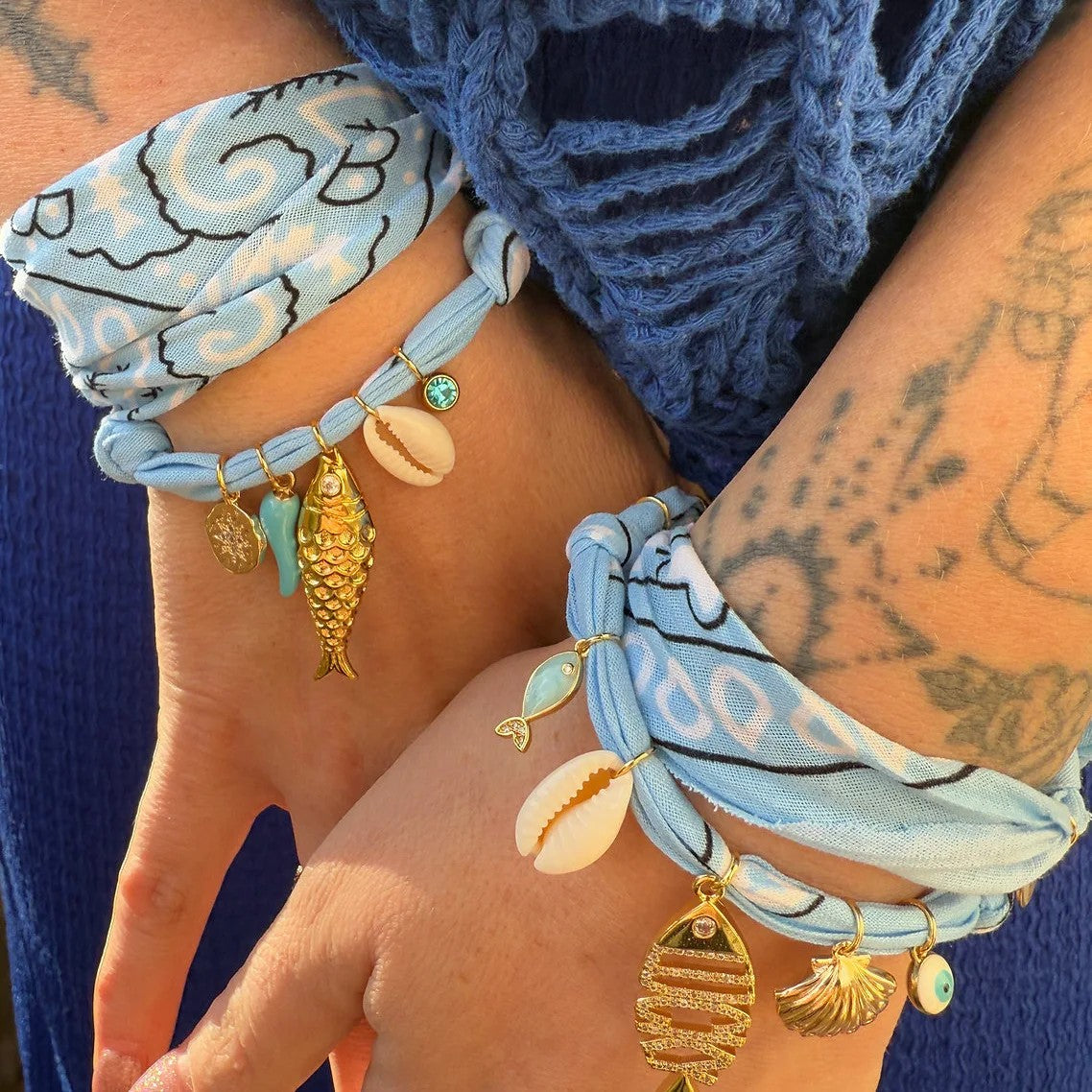 Layered Scarf Charm Necklace