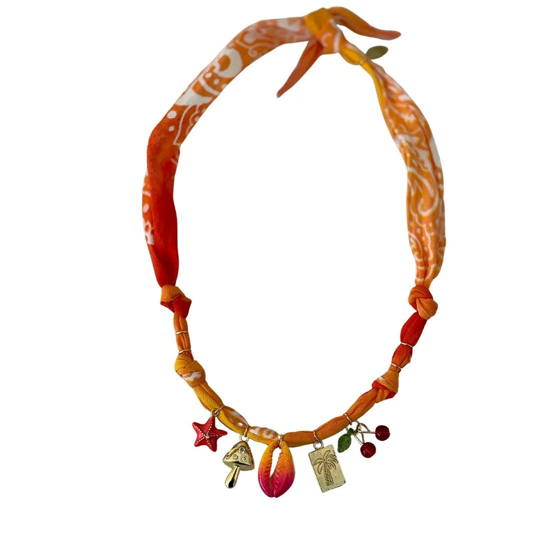 Layered Scarf Charm Necklace