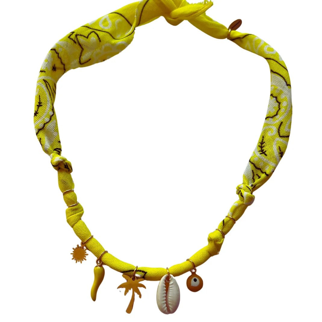 Layered Scarf Charm Necklace