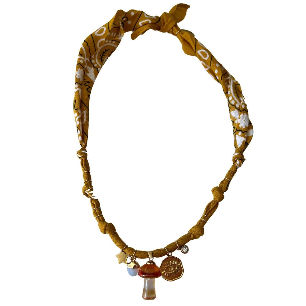 Layered Scarf Charm Necklace