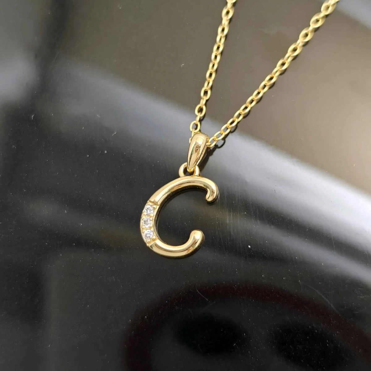 Crystal Initial C Necklace