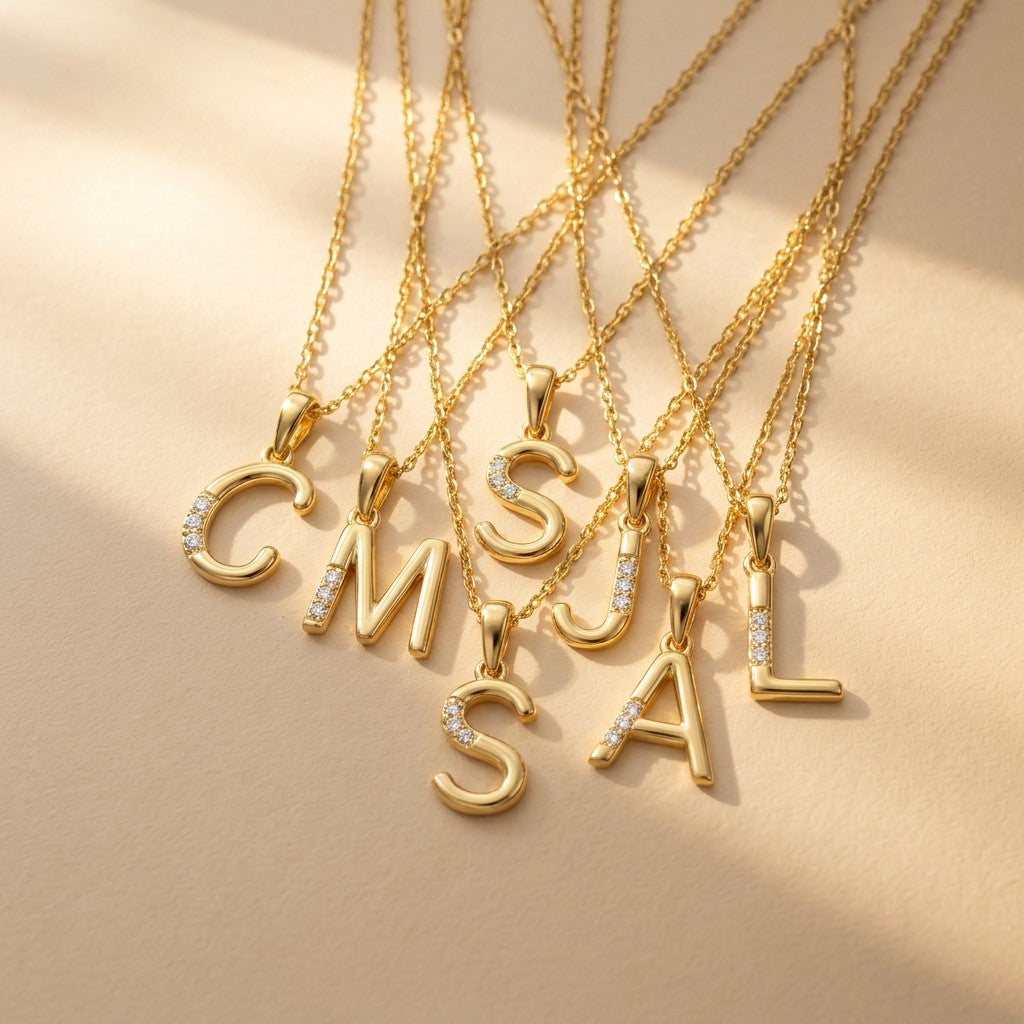 Crystal Initial C Necklace